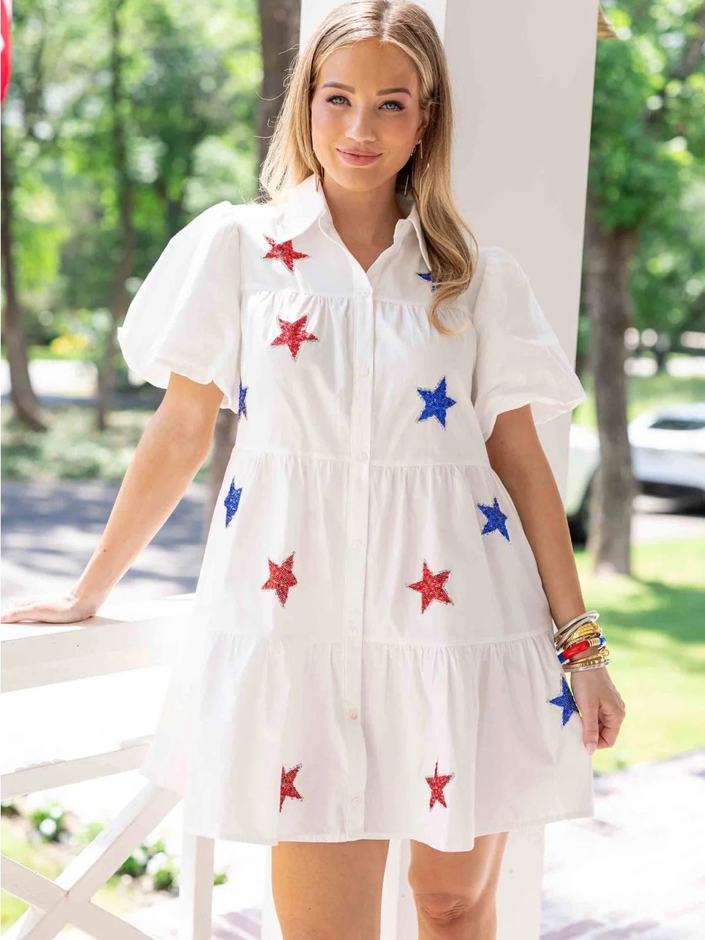 Avara Sequin Star White Dress